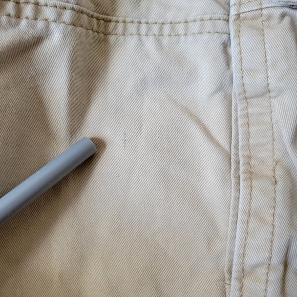 Abercrombie & Fitch Khaki Cargo Shorts Button Fly Distressed - Picture 8 of 13
